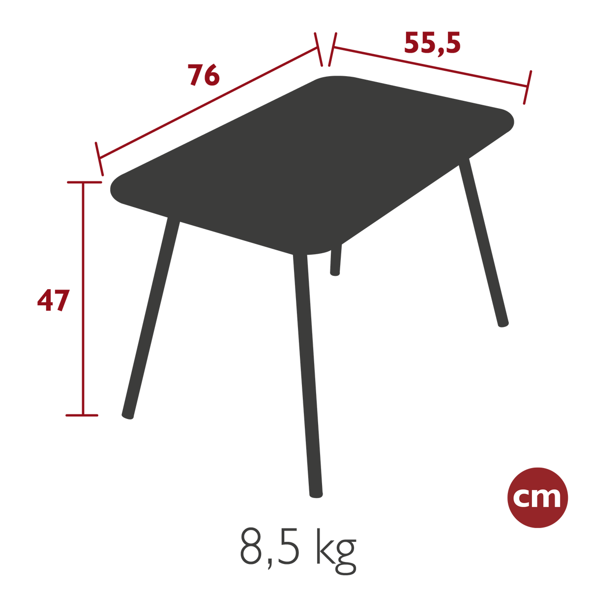 Gartentisch LUXEMBOURG Kid - 76x55
