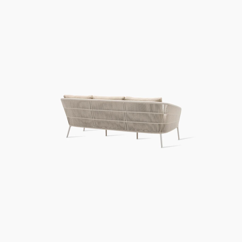 Vincent Sheppard AKARI Gartensofa 3-Sitzer Detail mit Acrylseil und Aluminiumrahmen