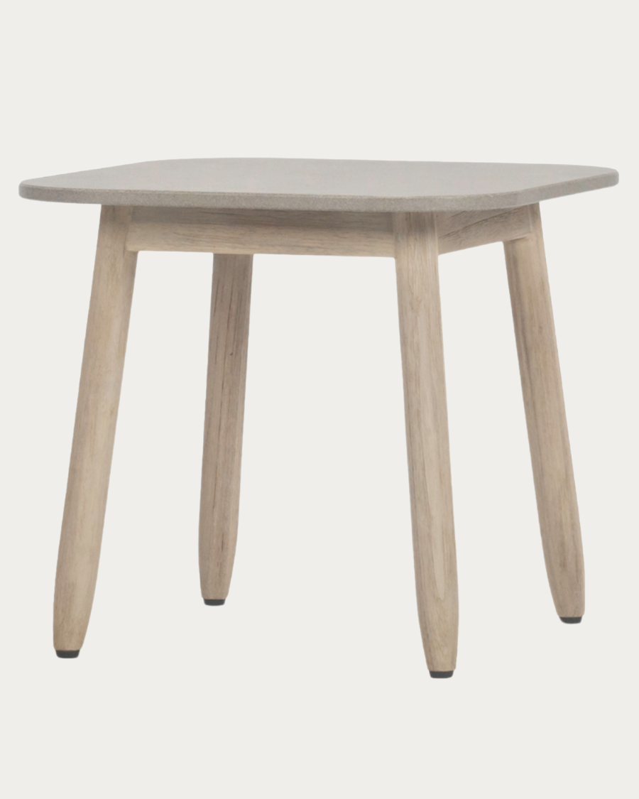 Vincent Sheppard DAVID Beistelltisch aus Aged Teak mit Keramikplatte in Flint
