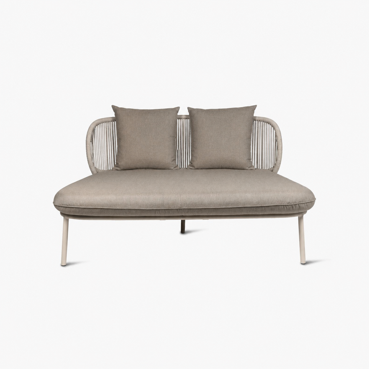 Vincent Sheppard KODO Sonnenbett in Dune White mit Kissen in Grey Almond