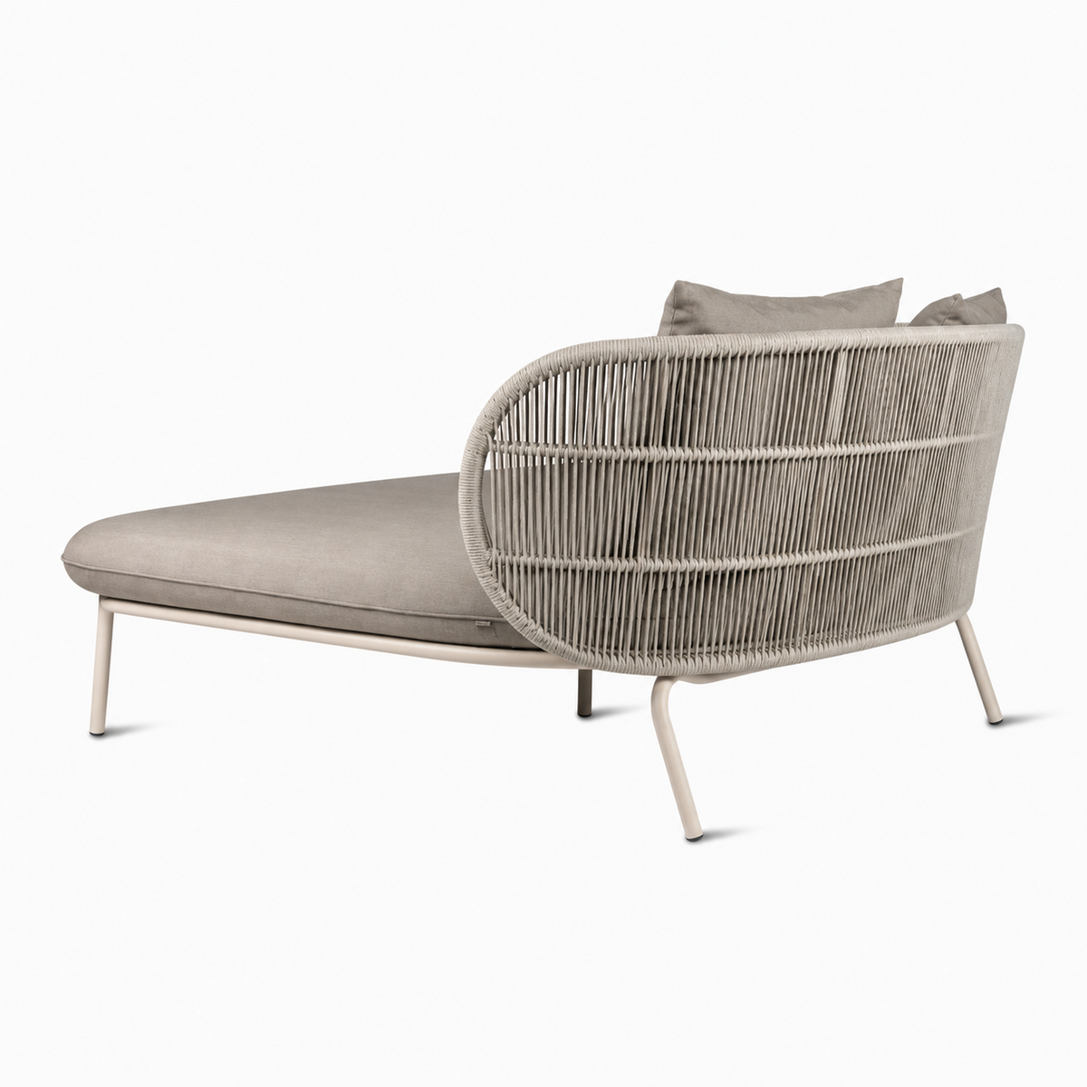 Vincent Sheppard KODO Sonnenbett in Dune White mit Kissen in Grey Almond