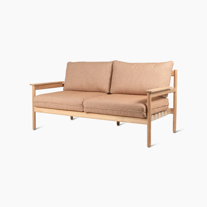 Vincent Sheppard ODA Gartensofa Detail aus Aged Teak und Polypropylenseil