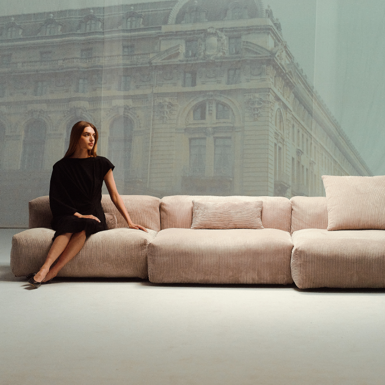 Modulares Sofa Seitenteil Leinen - 63x31