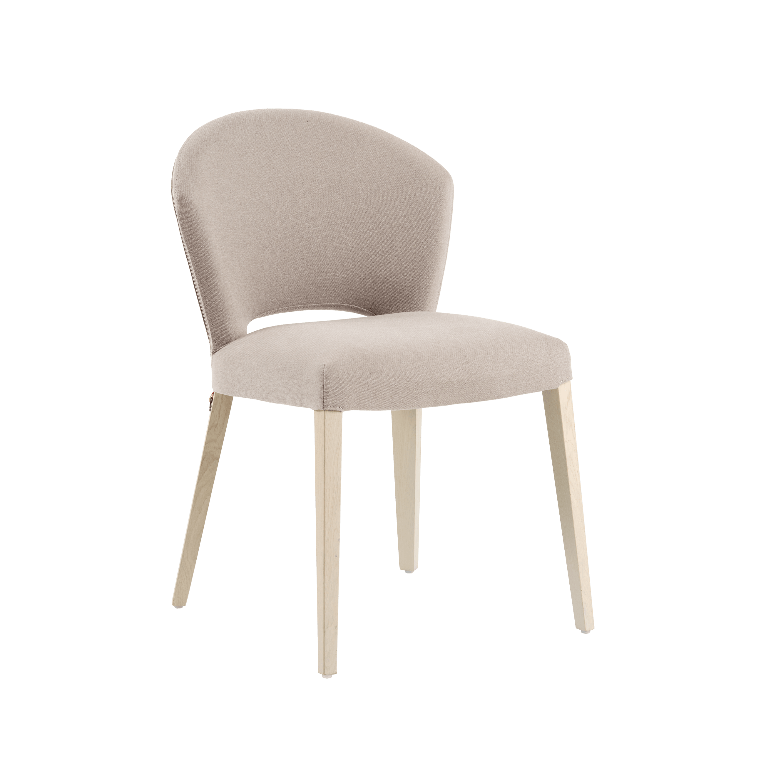 Mobitec CUORI C0110 – minimalistischer, gepolsterter Stuhl ohne Armlehnen im Modellbild mit klarer Linienführung