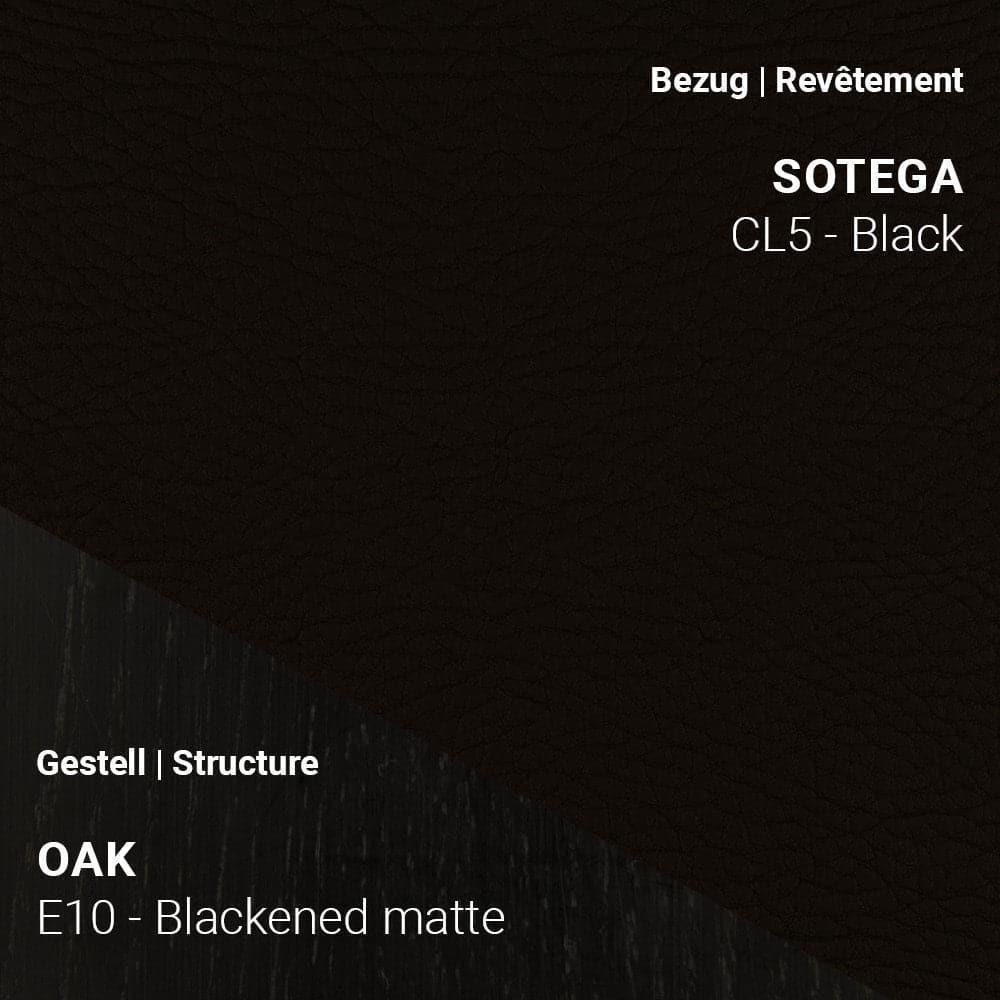 Mobitec CUORI mit Sotega CL5 Black Kunstlederbezug und schwarzen Eichenbeinen E10