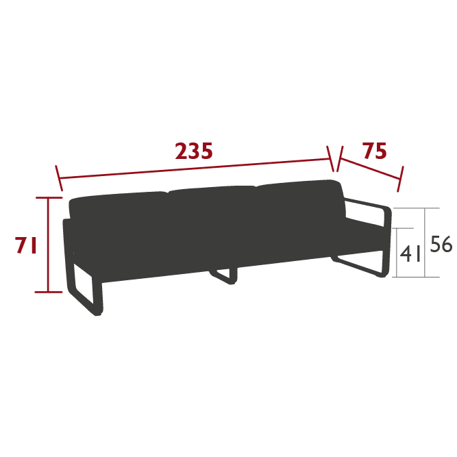 Gartensofa BELLEVIE - 3-Sitzer _ Fermob _SKU 848092A3