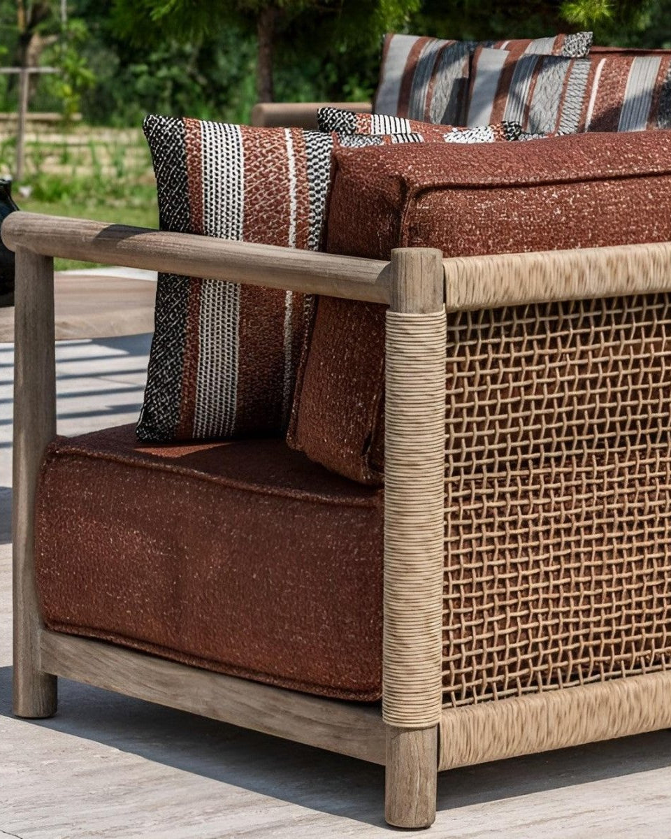 Gommaire - Gartensofa L Form MIEKE - G711-PE-NAT-KNELOUT-LUX19 | Homestorys