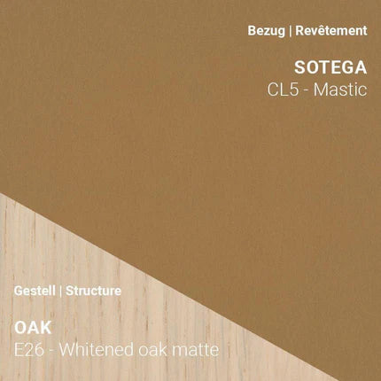 Stuhl KNUT C0110 in Sotega Mastic und Eiche Whitened Matte – modernes und freundliches Erscheinungsbild