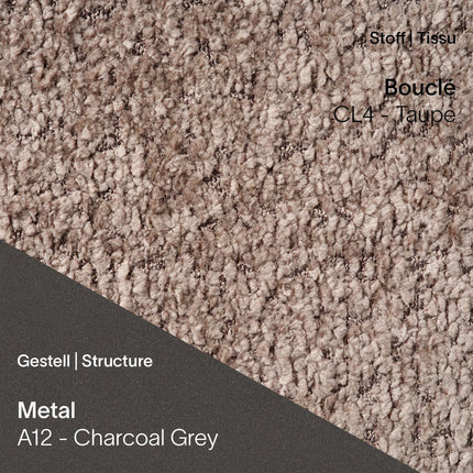 LOLA C4212 in Bouclé Taupe mit A12 Charcoal Grey – fein abgestimmter Mix aus Textur und Tiefe