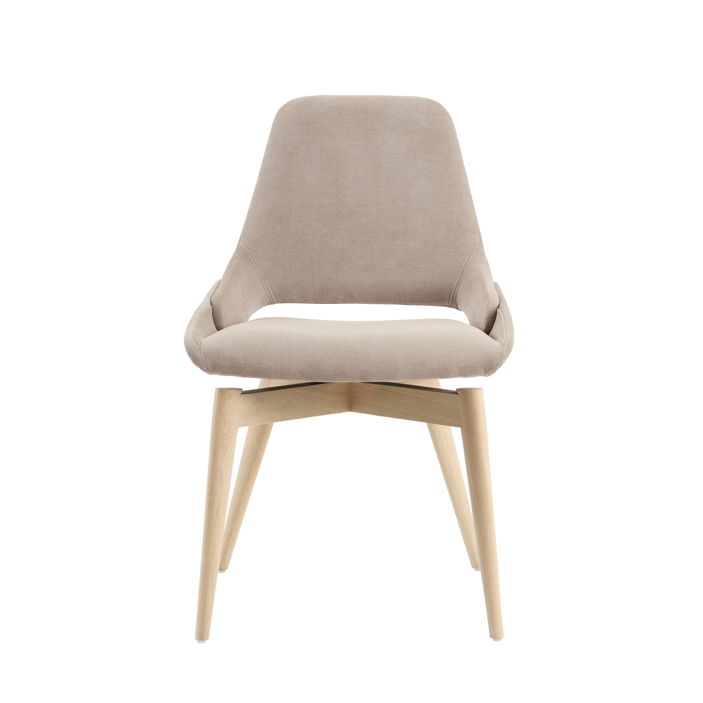 Mobitec LOTUS C0110 – schlichter, gepolsterter Stuhl in Frontansicht mit reduzierter Formsprache