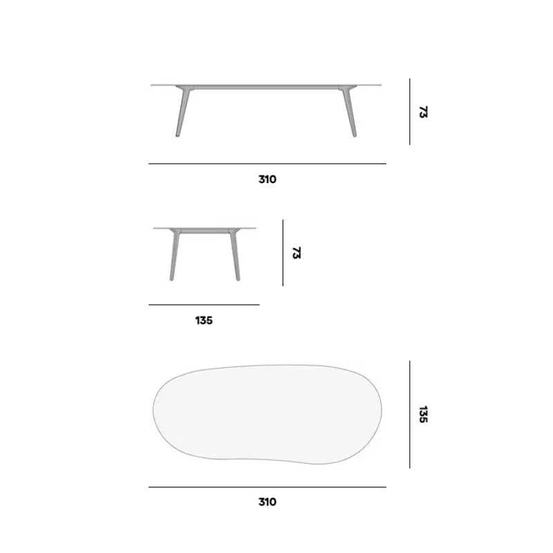 Manutti - Gartentisch TORSA - 310x135 - TAB0006304-HFTK-5K59 | Homestorys