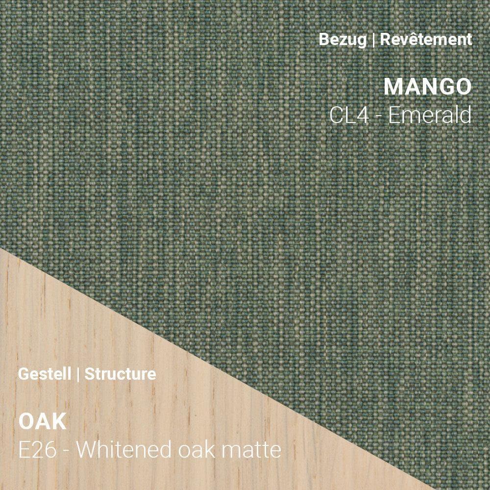 MARGAUX C0312 mit Mango CL4 Emerald auf hellem Eichegestell Whitened Matte (E26)