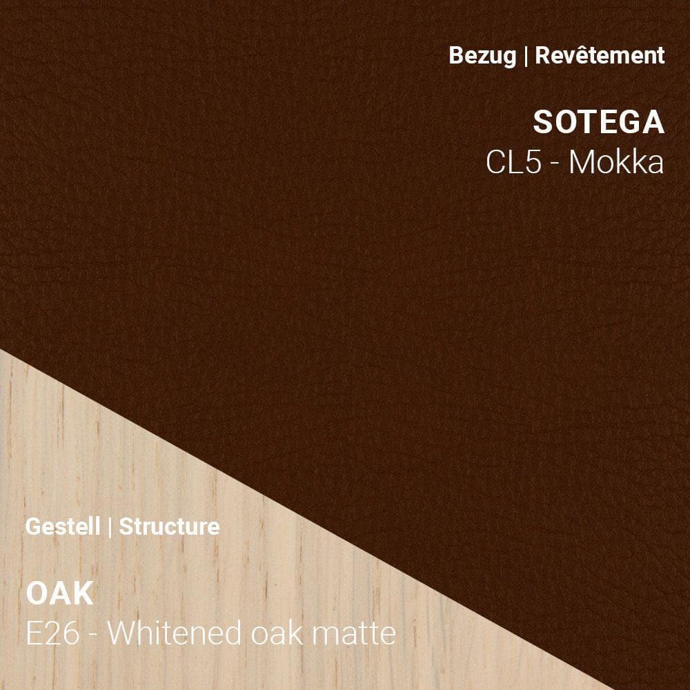 Sotega CL5 Mokka auf MARGAUX C0312 mit hellem Eiche Whitened Matte Gestell (E26)