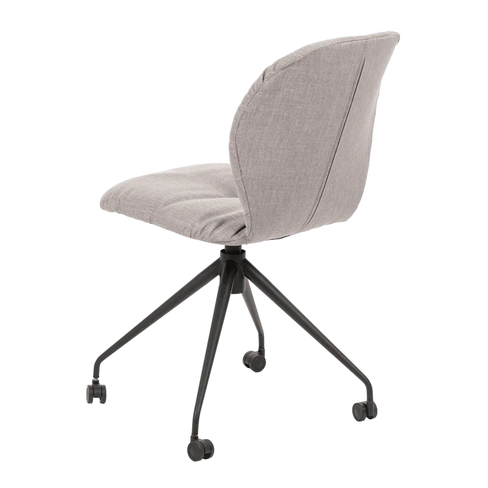 MOOD 90 M1310 – Rückansicht mit glatter Rückenschale und formschlüssigem Drehgestell in Schwarz