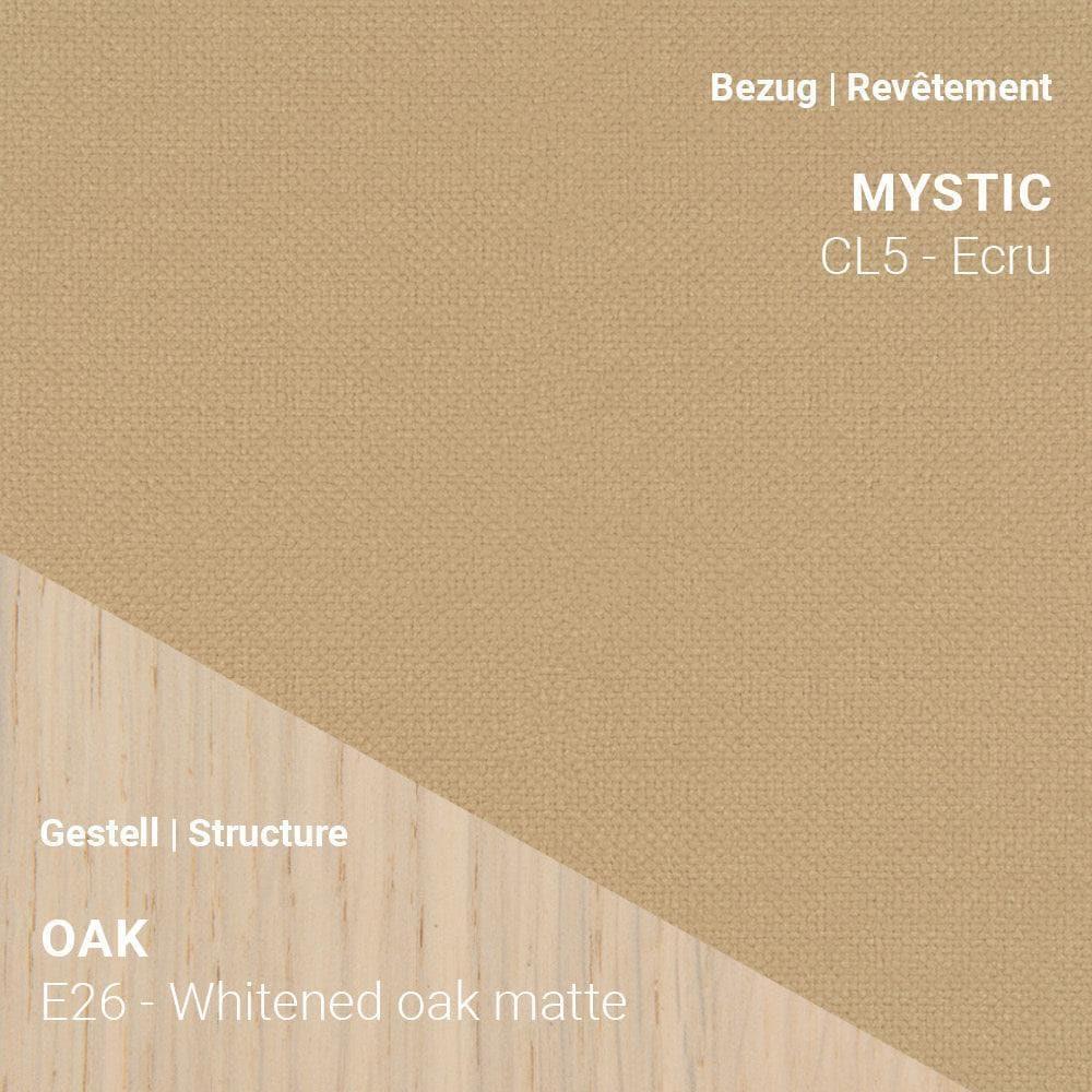 Stuhl NEO C0452 mit hellem Stoff Mystic Ecru und Eiche Whitened Matte – zurückhaltend, skandinavisch inspiriert