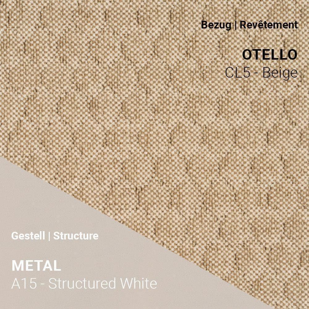 Otello CL5 Beige auf PAMP C1110 mit strukturiert weißem Metallgestell A15