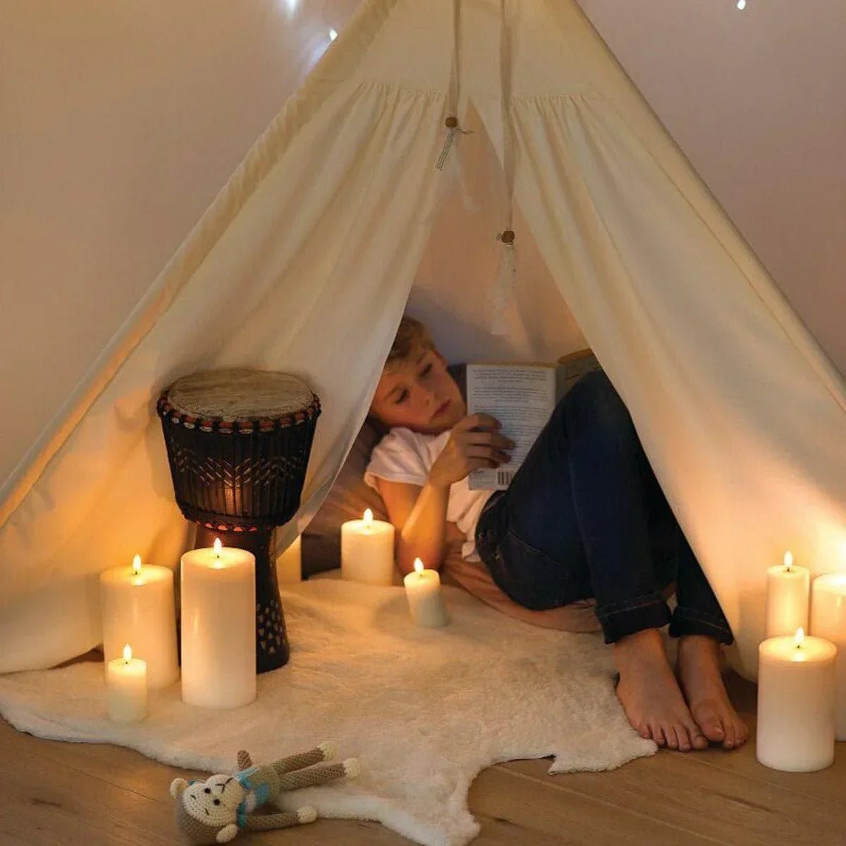 Piffany - Kerze PILLAR SHOULDER LED Uyuni Ivory Ø7.8 x 10cm - UL-PI-IVS-C78010 | Homestorys