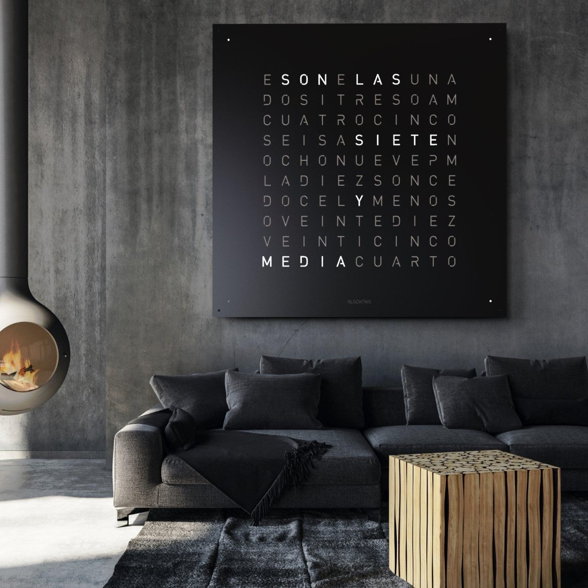 Qlocktwo - Wanduhr EARTH 180 BLACK PEPPER -  | Homestorys