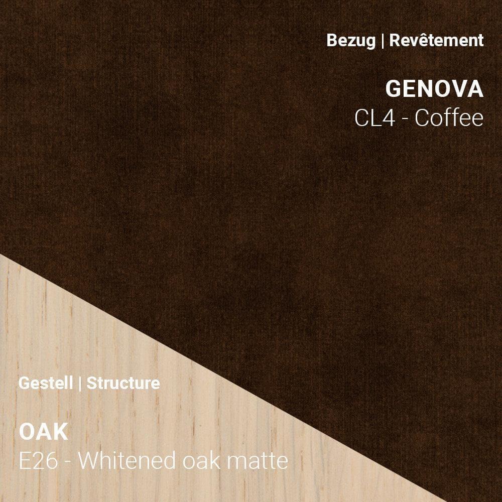 Genova CL4 Coffee auf SAGA C0110 mit hellem Eiche Whitened Matte Gestell (E26)