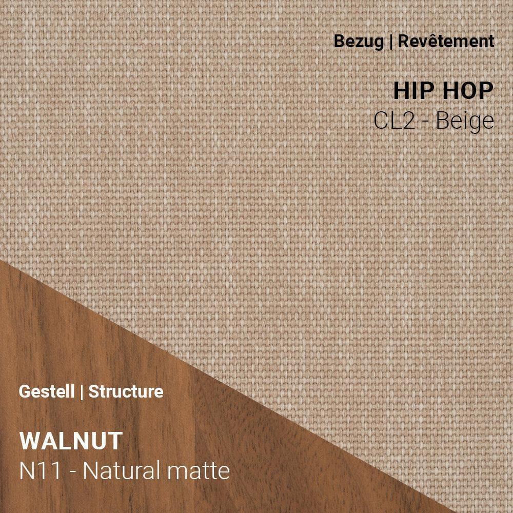 SAGA C0110 in Hip Hop CL2 Beige kombiniert mit Nussbaum Natural Matte Gestell (N11)