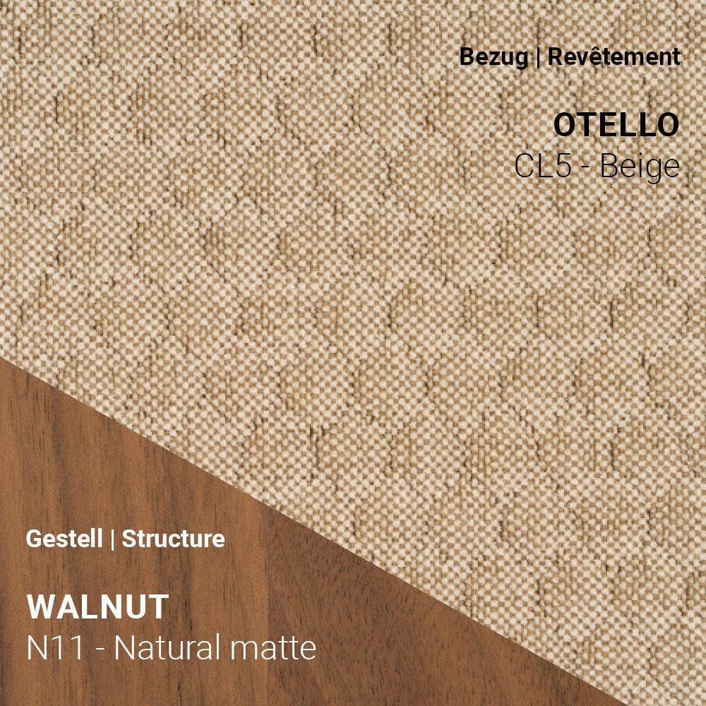 SAGA C0110 mit Bezug Otello CL5 Beige auf Nussbaum Natural Matte Gestell (N11)