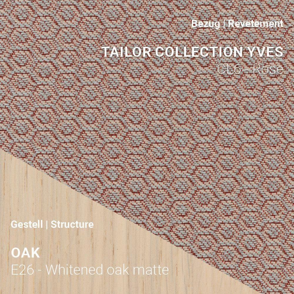 Tailor Yves CL6 Rose auf SAGA C0110 mit hellem Eiche Whitened Matte Gestell (E26)