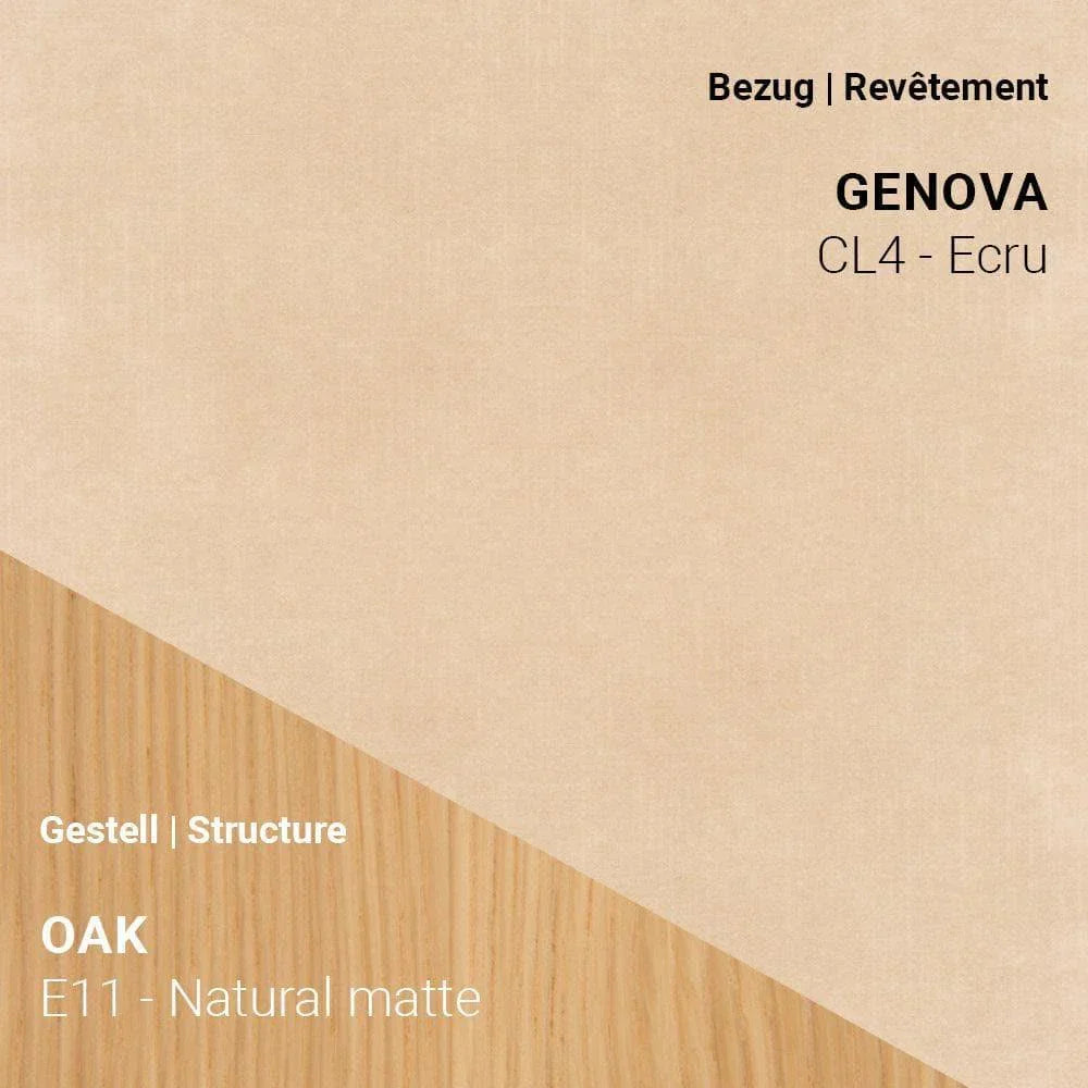 SAGA C0212 mit Bezug Genova CL4 Ecru und Gestell aus Eiche Natural Matte (E11)