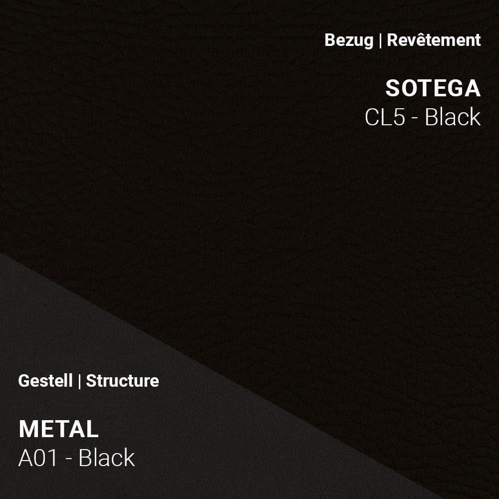 Stoff Sotega CL5 Black kombiniert mit Metallgestell A01 in Schwarz