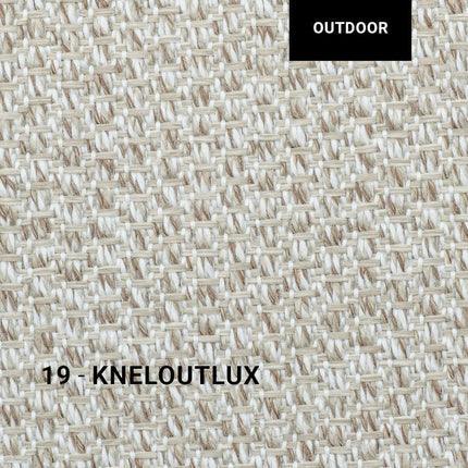 Stoff 19 KNELOUTLUX von Gommaire – Outdoorstoff mit graubraunem Farbmix und natürlicher Struktur, ideal für langlebige Möbel im Garten oder auf der Terrasse