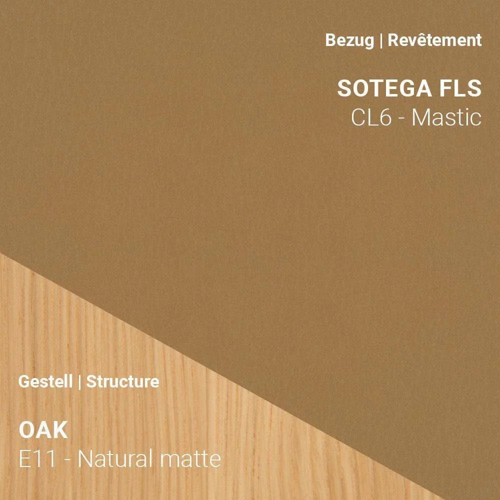 Pouf THALIA mit Stoff Sotega FLS CL6 Mastic auf Eiche Natural Matte (E11)