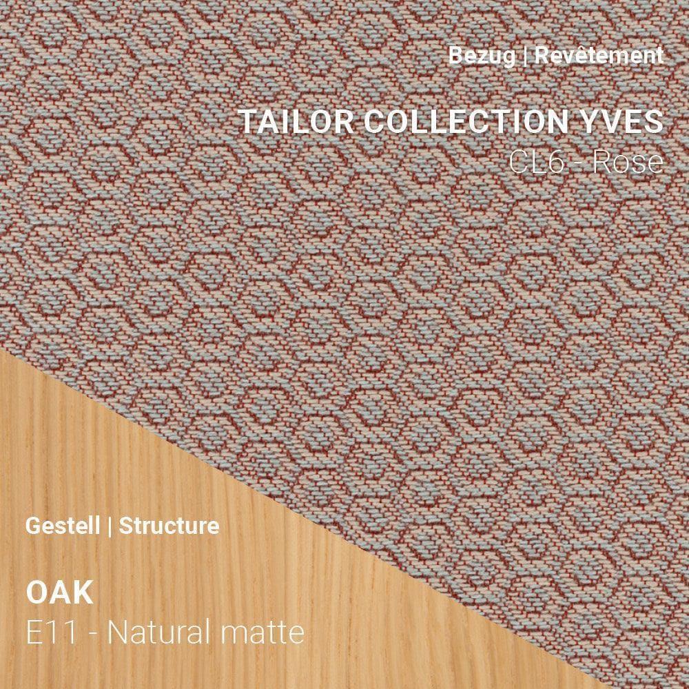 THALIA R0610 in Tailor Yves CL6 Rose mit Gestell in Eiche Natural Matte (E11)