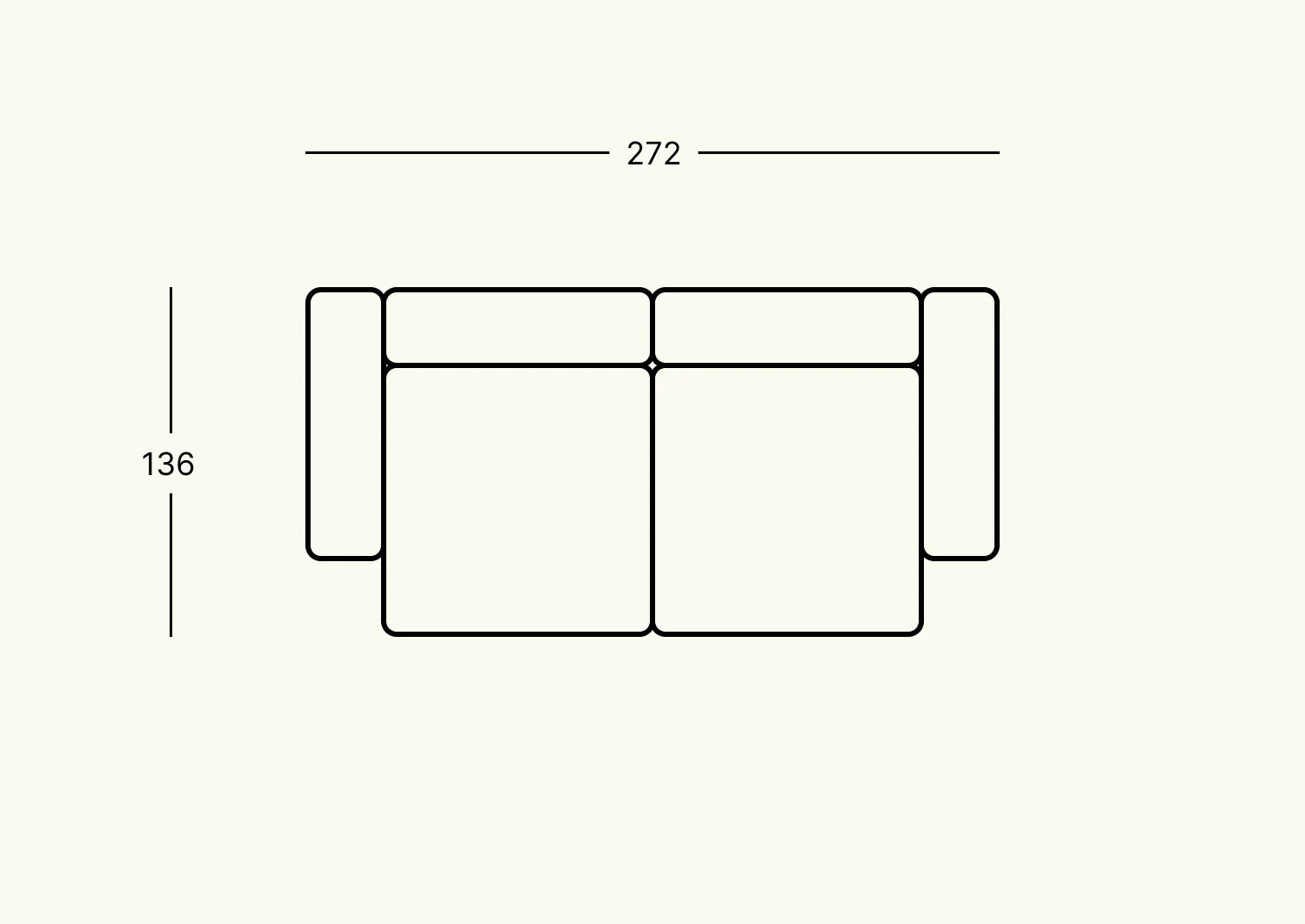 Modulares Sofa L Cord Velours - 2-Sitzer