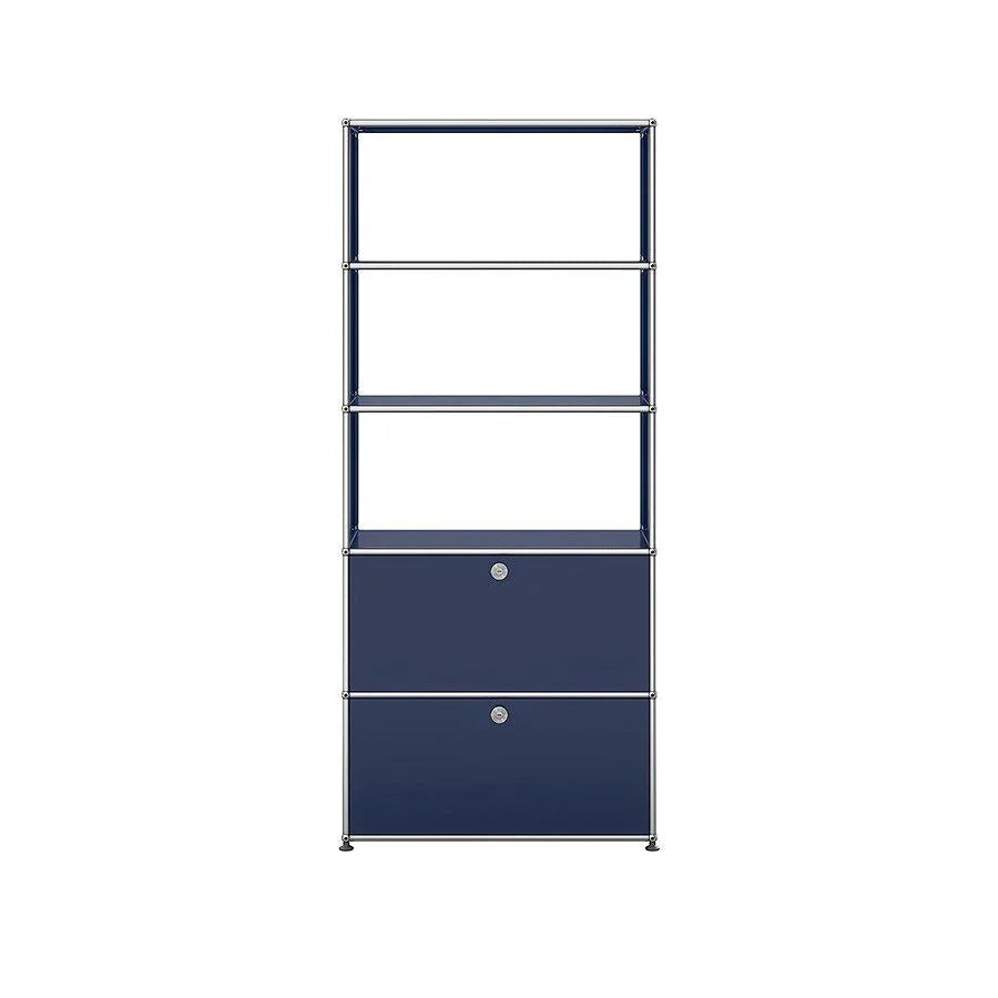 USM Regal M24 in ausdrucksvollem Stahlblau – moderner Farb-Akzent für kreative Arbeitsumgebungen oder wohnliche Studioeinrichtungen