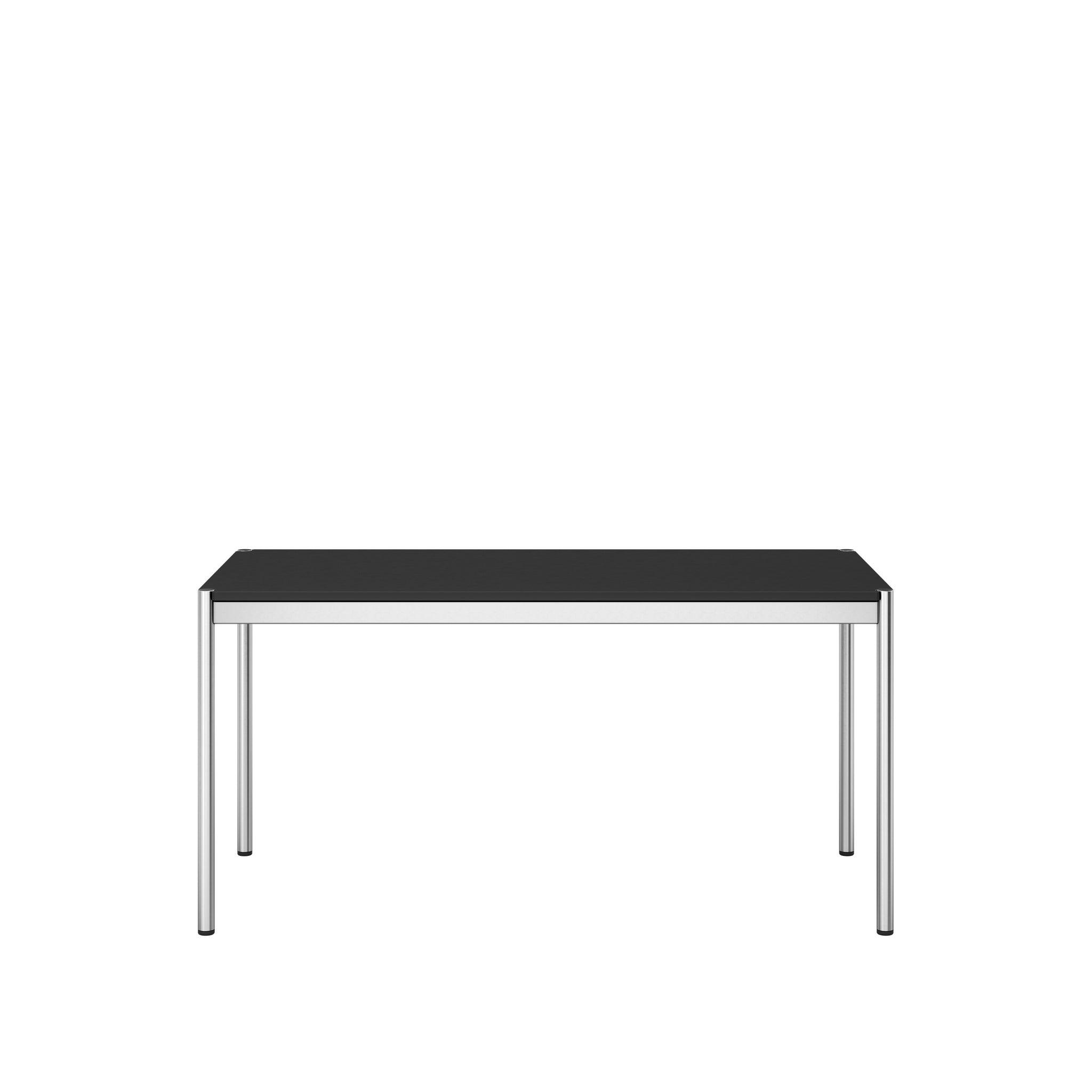 USM Haller Konferenztisch T59 in Linoleum Nero – elegante Tischmodellansicht mit mattschwarzer Oberfläche, ideal für Designliebhaber und Architekt