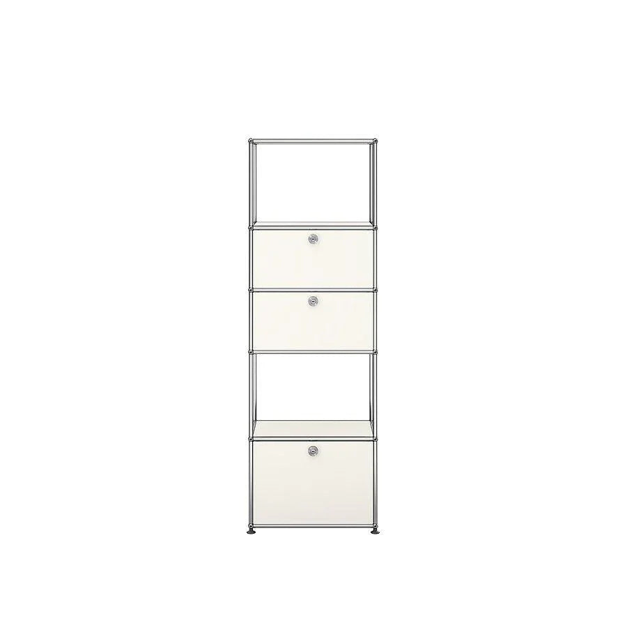 Modulares USM Regal M52 in Reinweiß – minimalistisches Designmöbel mit klarer Struktur, ideal als Bücherregal oder Aufbewahrungslösung im modernen Wohnraum