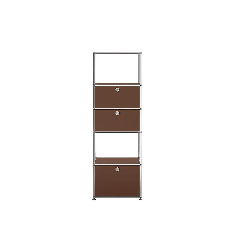 USM Haller Regal M52 in USM Braun – wohnliches Systemregal mit warmem Naturton für harmonische Einrichtung in Wohnzimmer, Bibliothek oder Besprechungsraum