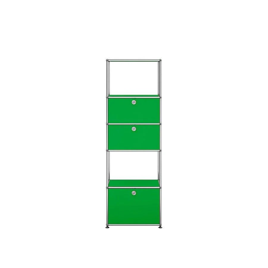 Designregal M52 von USM Haller in klassischem USM Grün – funktionale Stauraumlösung für Büro, Archiv oder wohnliche Arbeitsbereiche im ikonischen USM Stil