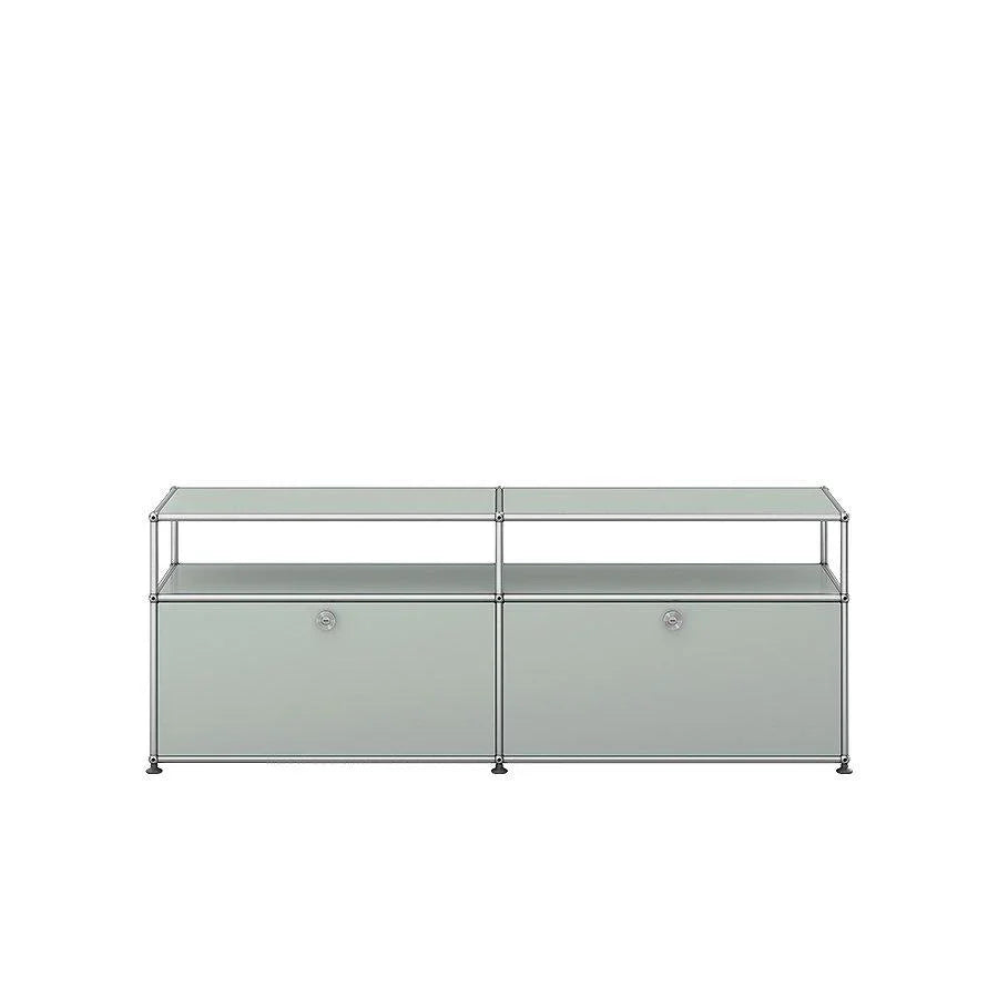 USM Haller Sideboard O2 in Lichtgrau – neutrales, vielseitiges Designmöbel mit Stauraumfunktion für helle Einrichtungsideen im Büro, Wohnzimmer oder Flur