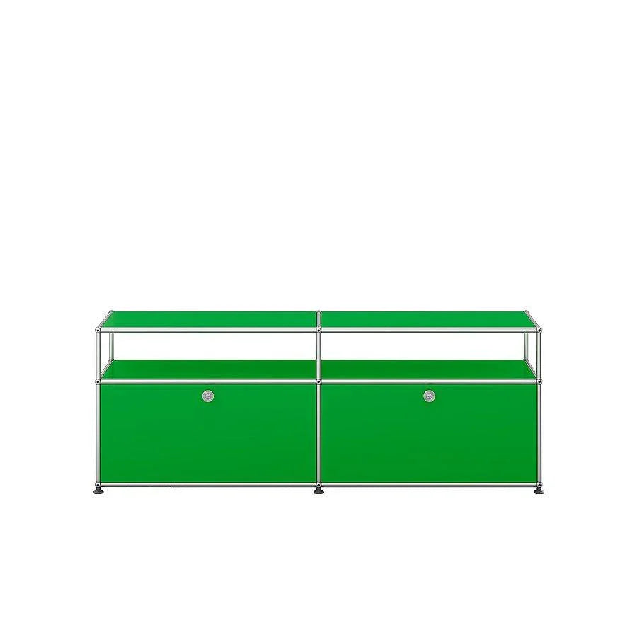 USM Haller Sideboard O2 in klassischem USM Grün – ikonisches Designobjekt mit praktischer Stauraumlösung für Büro, Homeoffice oder Flurbereich