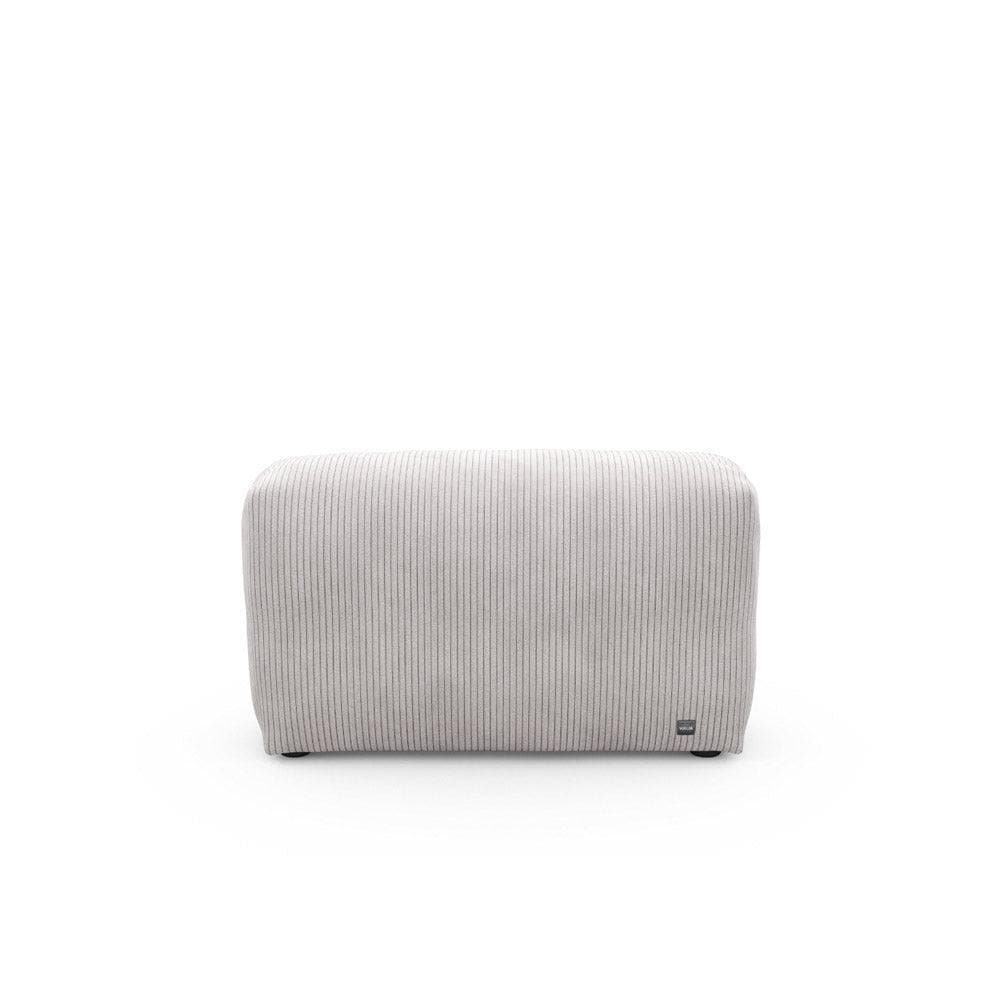Vetsak Seitenteil Cord Velours 105x31 in Platinum – hochwertiges Sofaelement mit feiner Rippstruktur in silbrigem Grauton