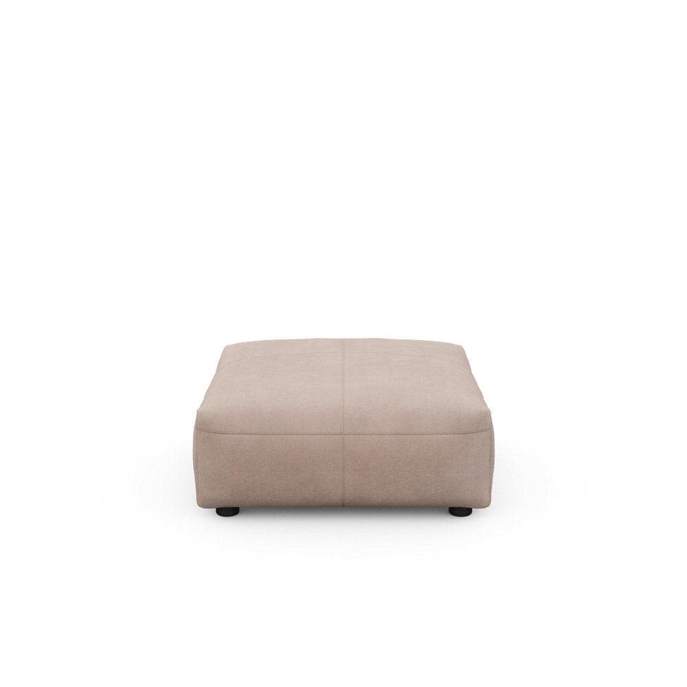 Kleines Sitzelement 84x84 cm aus Leder in Stone – Vetsak Modul für modulare Sofas im Wohnbereich