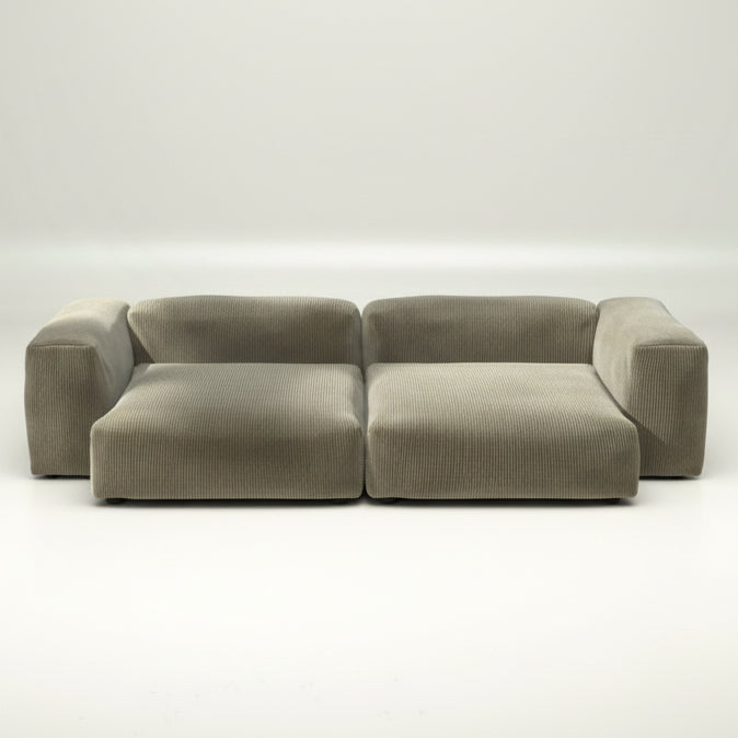 Größe XL des vetsak Sofa SET 02 mit Cord Velour in Khaki – stilvolle Textur mit warmem Look