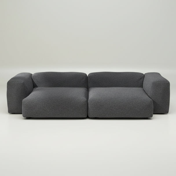 Sofa SET 02 in XL mit Stoff Loop Loop in Anthracite – gemütliches Design mit markanter Oberfläche