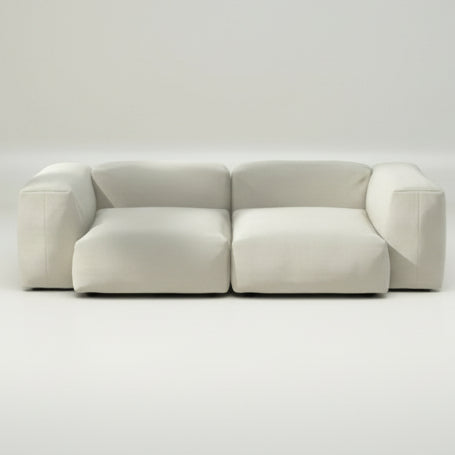 Outdoor Sofa SET 02 von vetsak in Größe M mit Stoff Piqué in Creme – wetterfester Komfort in sanftem Farbton