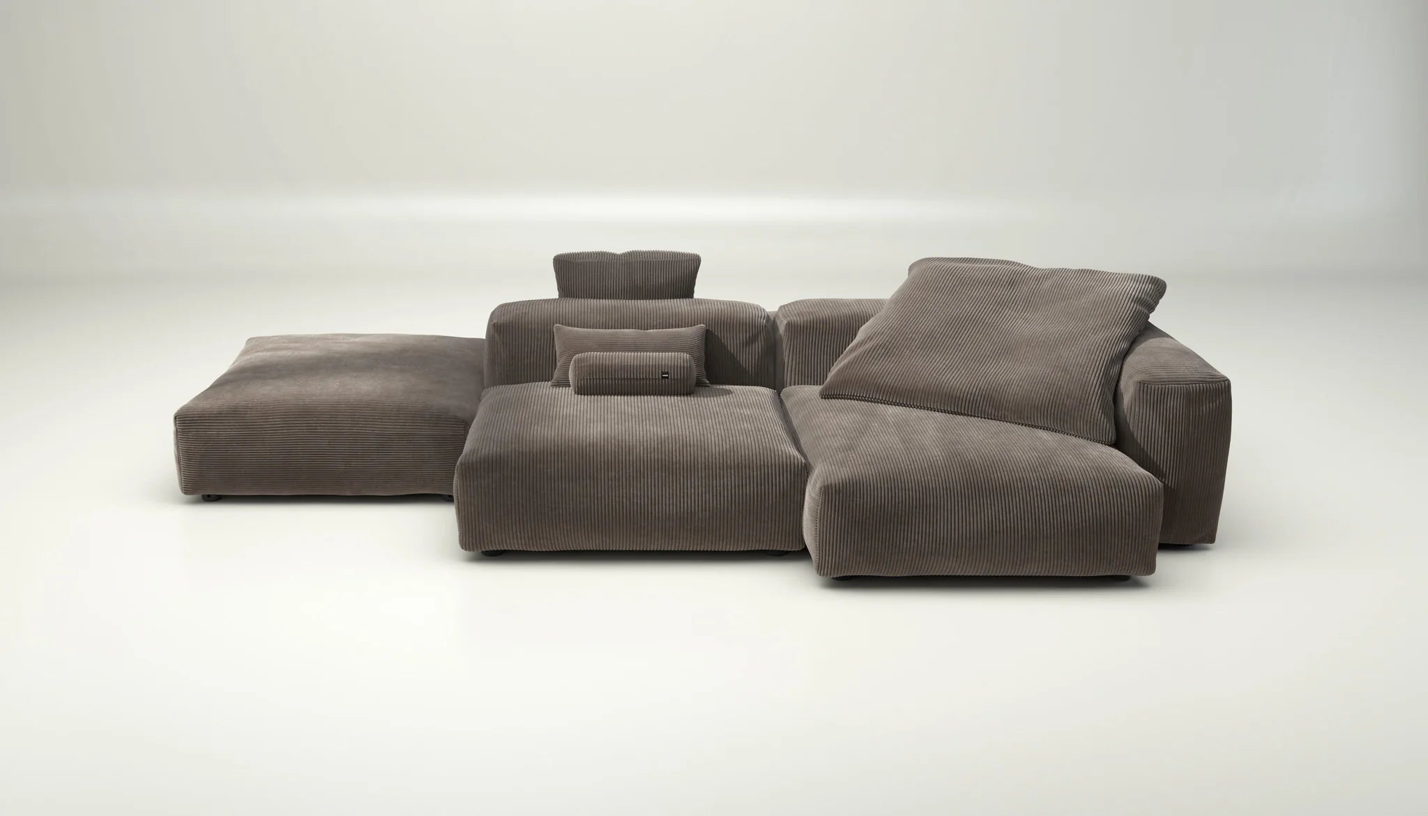 Sofa Set 09 Cord Velour Mocha mit Kissen – stilvolle Wohlfühloase