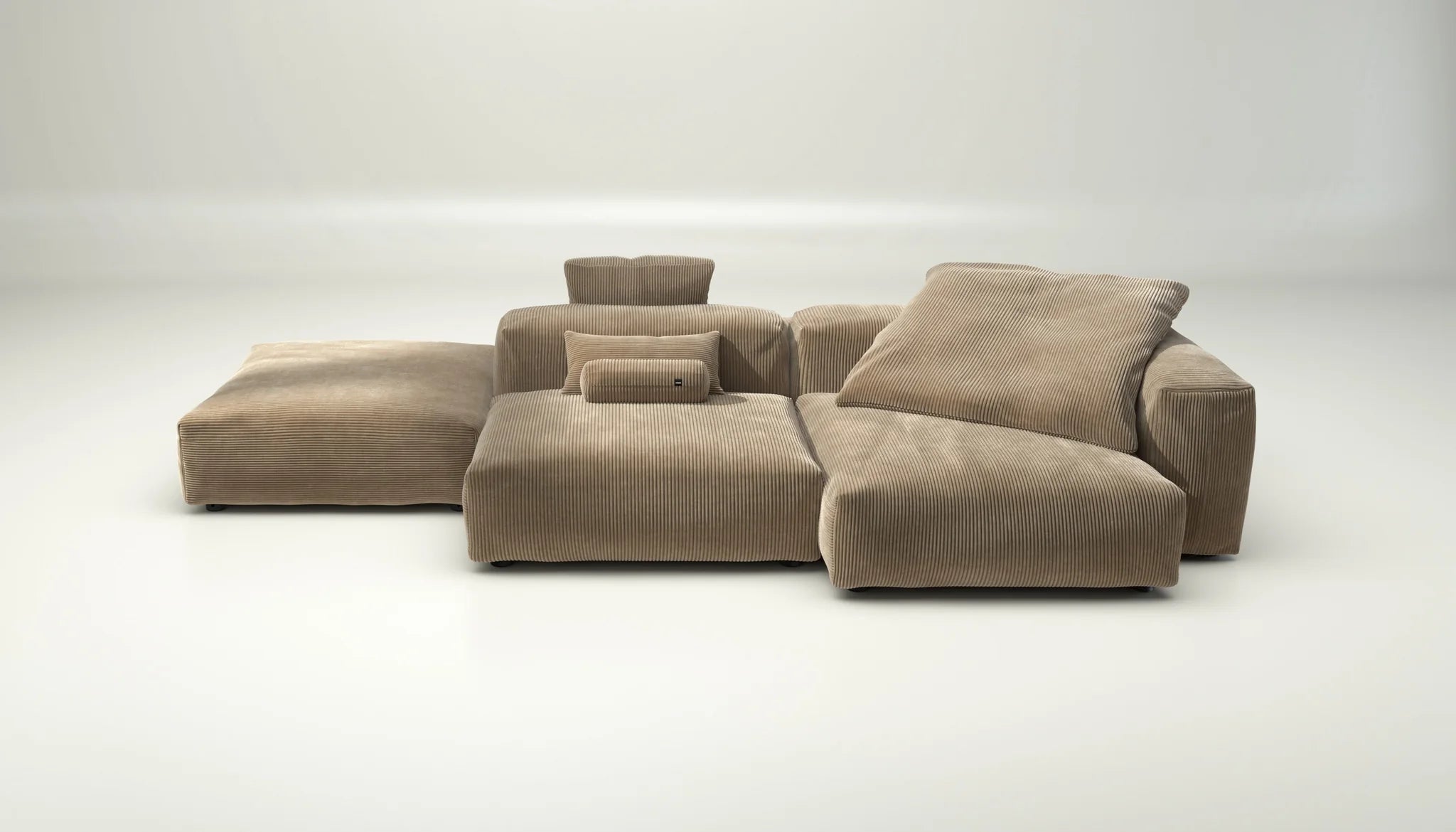 Vetsak Cord Velour Sofa Set 09 in Sand – inkl. passender Kissen