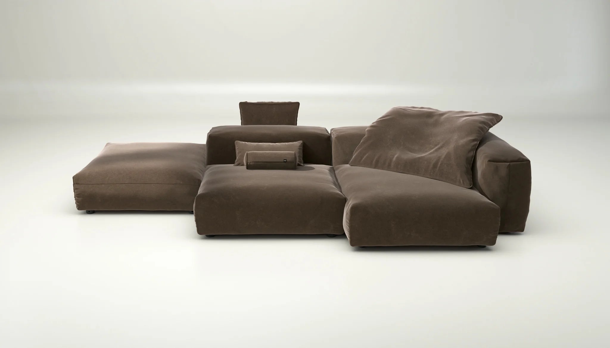 Vetsak Suave Espresso Sofa Set 09 mit Kissen – luxuriöser Look mit weicher Textur