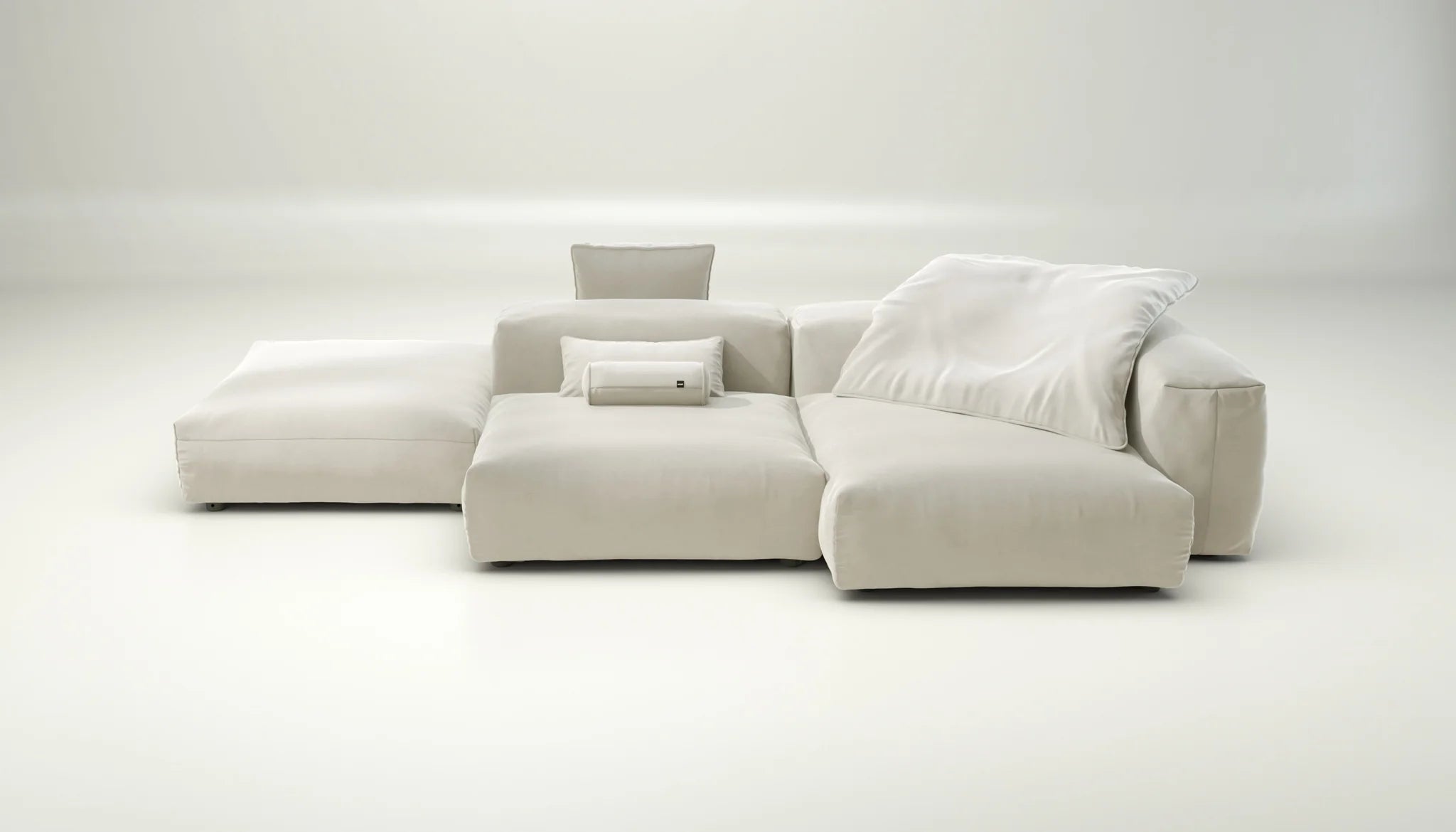 Suave Pearl Sofa Set 09 mit Kissen – helles, stilvolles Sofa mit weichen Akzenten