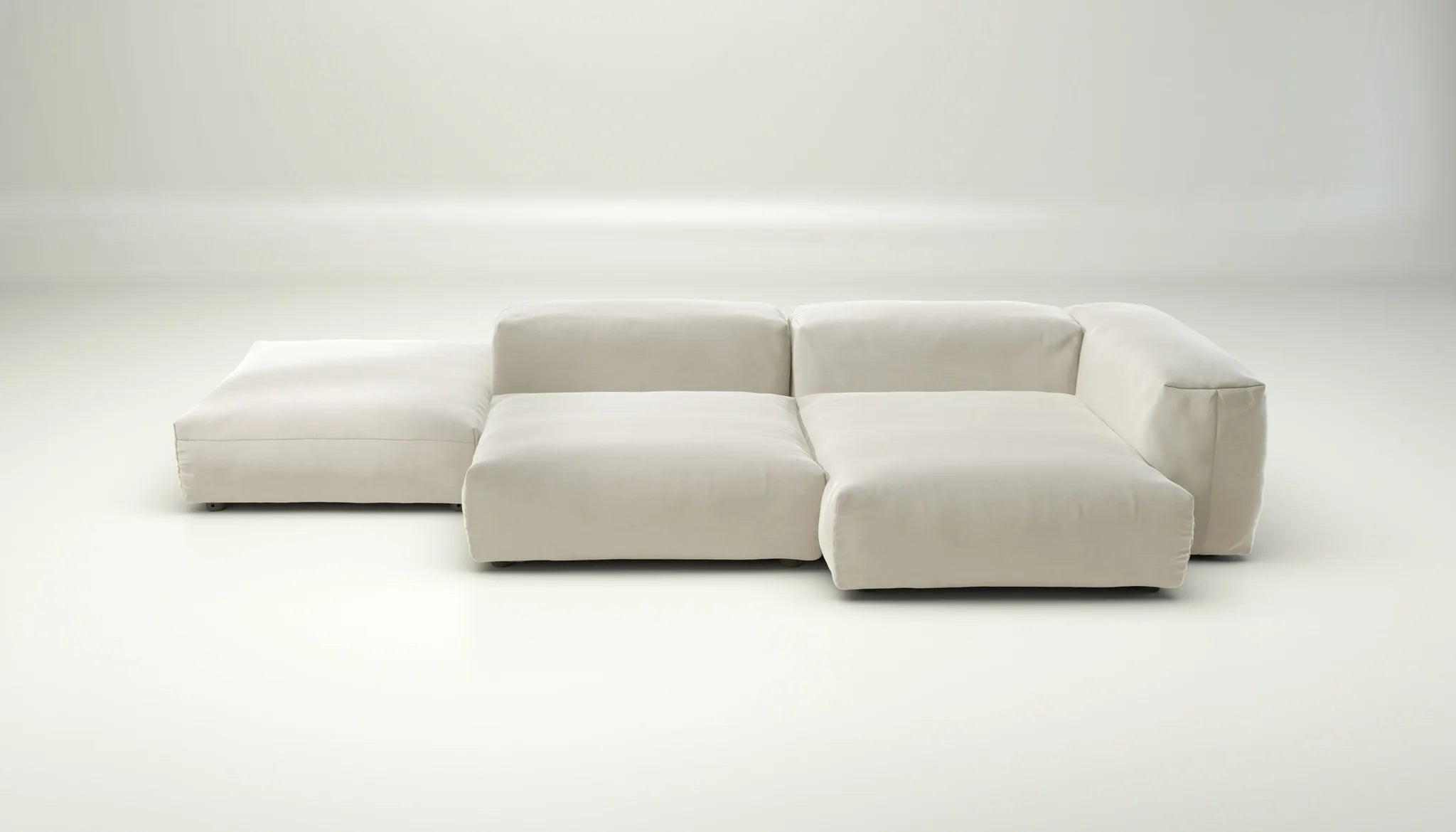 Vetsak Sofa Set 09 in Suave Pearl – edler Perlweiß-Ton für helle Wohnräume, ohne Kissen