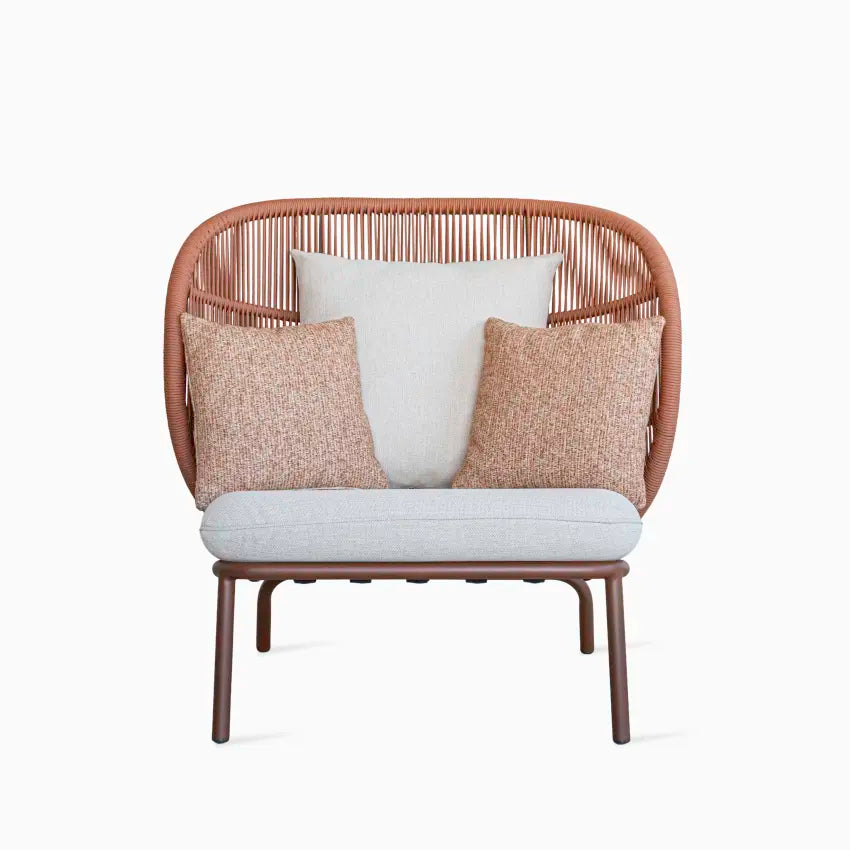 Vincent Sheppard KODO COCOON Gartensessel in Rust mit Sitz- und Dekokissen